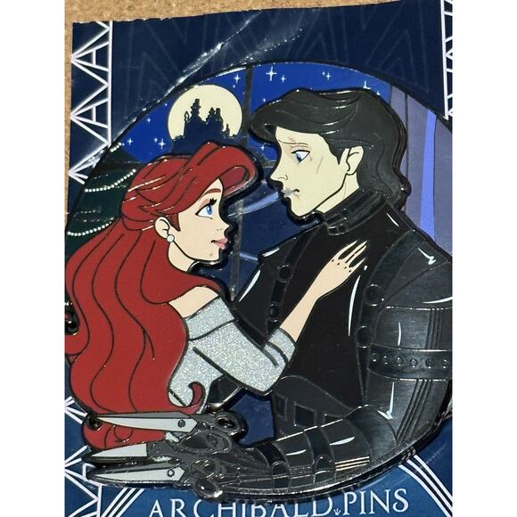 Little Mermaid Edward Scissorhands Eric Ariel Archibald Pins LE Fantasy Pin - Picture 2 of 2